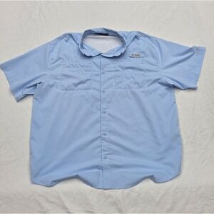 Columbia Performance Fishing Gear Blue Tamiami Shortsleeve Button Down Shirt...